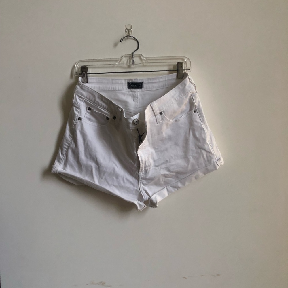 Abercrombie White High Waisted Shorts